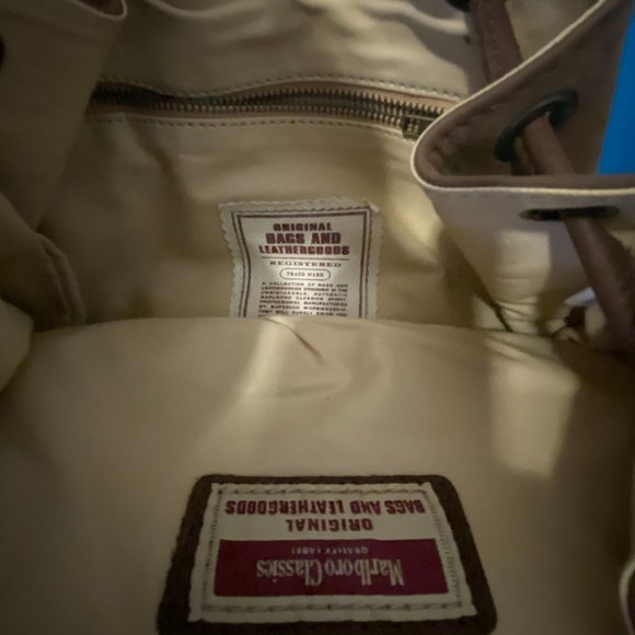 Rare Marlboro Classics Leather Backpack with front pocket and back zipper main image 4